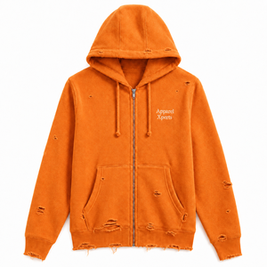 Vente en gros de sweats à capuche zippés de haute qualité, épais, effet usé, pour hommes et femmes, couleur rose délavée à l'acide, fermeture éclair intégrale, style streetwear - Product Image 3