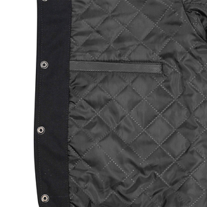 <b>Men's</b> Navy <b>White</b> Varsity <b>Jacket</b> Stand Collar Zipper Closure Eco-Friendly Breathable Windproof Preppy Style High Street Regular - Product Image 5