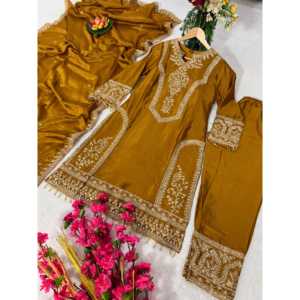 Hermoso conjunto Dupatta superior y elegante para mujer para fiestas - Product Image 5