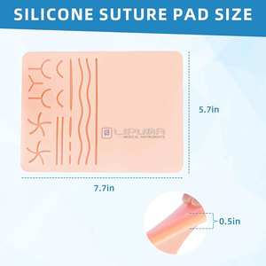 Coussin de Suture Multifonctionnel DIY pour Étudiants, Coussin d'Entraînement Réaliste en Silicone à Trois Couches, 16 Plaies Pré-découpées, Instruments Médicaux - Product Image 2