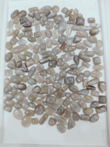 100% piedra lunar gris Natural mezcla suave calibrado tamaño cabujón piedra preciosa venta al por mayor piedras sueltas para hacer joyería hecha a mano - Product Image 2