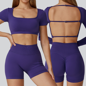 Conjunto Deportivo de Secado Rápido para Mujer, Pantalones Cortos de Cintura Alta y Top Deportivo para Yoga, Novedad 2025 - Product Image 6