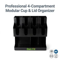 Organisateur de tasses à café en plastique ABS, distributeur à 8 emplacements, support de rangement pour couvercles, porte-tasses de comptoir, pour restaurants et cafés commerciaux