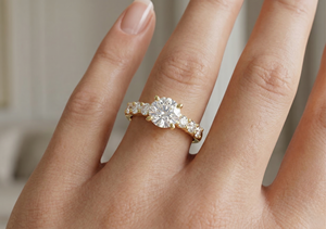 Anillo de Compromiso y Boda Clásico para Mujer, con Diamante Redondo Central de 1.25ct Cultivado en Laboratorio VVS, Oro Sólido de 14k, Certificado IGI - Product Image 6