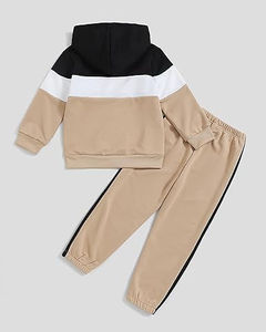 Conjuntos Deportivos de Verano para Niños, con Logotipo Personalizado, de Algodón, para Niñas, Casuales, de 2 Piezas, Sudadera con Capucha, Traje Deportivo, Venta al Por Mayor, OEM, ODM - Product Image 4