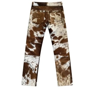 Pantalones de Cuero Genuino con Pelo de Vaca para Hombre y Mujer, Unisex, Estilo Western, de Piel de Vacuno con Pelo Real, Ajustados, de Diseñador, Color Marrón - Product Image 5