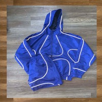 Conjunto de Chaqueta y Pantalones Cortos Deportivos para Hombre con Logotipo Personalizado, Cortavientos Reflectante con Ribete Completo de Poliéster y Nailon