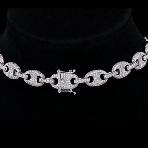 AMBER JEWELS Classic 18k <b>Solid</b> <b>Gold</b> Emerald-Cut Natural Stone Chain Link Bracelet IGI Certified Unisex Wedding Jewelry Model - Product Image 2