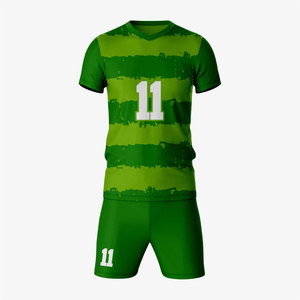 Tenue de football personnalisée pour hommes avec logo, impression par transfert thermique, écologique, 100 % polyester, séchage rapide, kit de football extensible dans quatre directions - Product Image 1