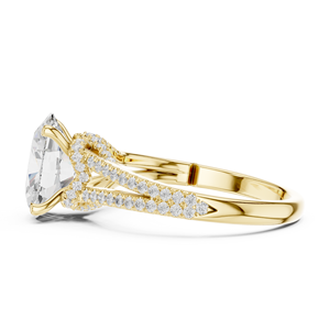 แหวนแต่งงานแฟชั่น Aries Jewel ทอง 14K แบบแยกส่วน แหวนทองคำแท้ 14K เพชรทรงรี 2.5 กะรัต เพชรเพาะเลี้ยงในห้องปฏิบัติการ IGI ของขวัญวันครบรอบ - Product Image 4