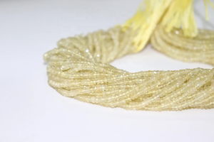 Aigue-marine jaune naturelle perles rondelle à facettes 3.5mm 14 pouces pierres précieuses naturelles très rares pour la fabrication de bijoux - Product Image 4