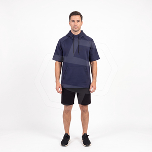 <b>Men's</b> Winter Eco-Friendly Breathable Fleece Hooded Pullover Casual <b>Short</b> <b>Sleeve</b> Custom OEM Service Premium Quality Made Pakistan - Product Image 3