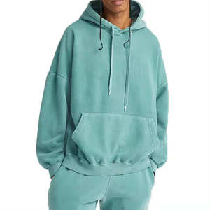 Sweat à capuche unisexe surdimensionné personnalisé en coton, élasthanne et fibre de bambou, fermeture éclair, 360g, vierge, pour homme, grandes tailles, taille américaine, hiver - Product Image 1