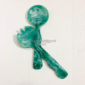 Handcrafted Unique Design Acrylic/Resin Salad Servers Kitchenware Salad Serving <b>Tools</b> Long Beaded Handles Dishwasher <b>Safe</b> - Product Image 2