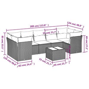 Conjunto de Sofás Modulares Grandes de Ratán Sintético Beige para Jardín, Muebles de Jardín Modulares Cómodos - Product Image 3