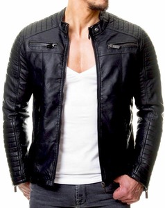 <b>Men</b> Genuine Sheepskin <b>Leather</b> Motorcycle <b>Jacket</b> Biker <b>Jacket</b> - Product Image 1