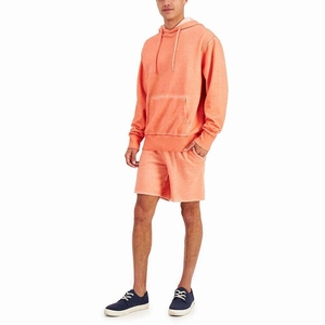 Conjunto de Sudadera con Capucha y Pantalones Cortos de Manga Larga con Estampado Personalizado, Color Sólido, Felpa de Algodón, Cordón Ajustable, Ropa Deportiva Informal OEM, Atuendo Deportivo de Otoño - Product Image 1