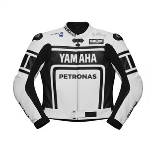 Chaqueta de Motociclismo Unisex Ramaha Petronas de Cuero Vacuno Genuino, Impermeable, de Secado Rápido, con Protección de Nivel 2 CE, para Carreras en Pista - Product Image 1
