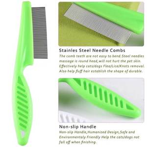 Juego de peines de plástico de dientes finos para el cuidado y peinado del cabello con mango de agarre cómodo en colores rosa, verde y blanco - Product Image 5