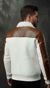 Hot Selling Handmade Embossed Genuine <b>Leather</b> Streetwear <b>Jacket</b> Unisex Premium Classic Outerwear <b>Winter</b> Designer Waterproof - Product Image 4
