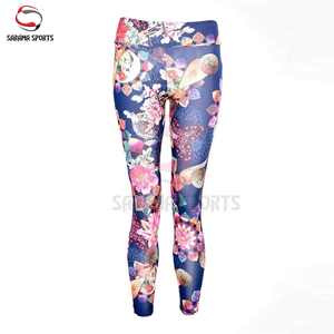 Hot Sale Polyester Stretchy Yoga Pants Drawstring Women Sports Gym Yoga Wear Digital Printing High Waist <b>Tights</b> Woman Leggings - Product Image 2