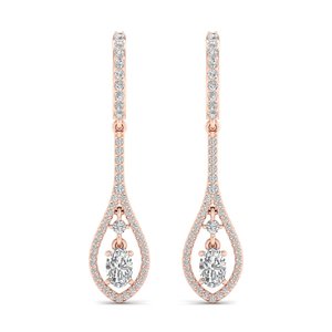 ต่างหูเพชรโมอิสซาไนต์ทรงรี REYES GRA Certified ขนาด 1.68 กะรัต ตัวเรือนทองคำแท้ 14K เหมาะสำหรับงานแต่งงานและงานเลี้ยง ออกแบบอย่างประณีตสำหรับผู้หญิง - Product Image 2