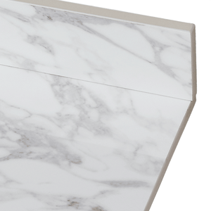 Top Lavabo Rettangolare Sottopiano in Ceramica per Bagno 43x22 Pollici, Top in Pietra Sinterizzata Bianco Carrara - Product Image 5