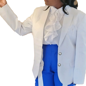 Blazer décontracté en maille ZPB Sorority Gear avec fermeture éclair, grande taille, manches longues, couleur unie, pour le bureau, unisexe, manteau de costume tendance, imperméable - Product Image 1