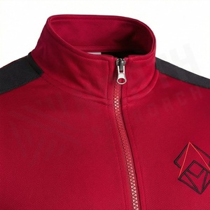Men's Red Black <b>Tracksuit</b> Full Zip Sporty <b>Velour</b> Sweatshirt Pants Set Breathable Polyester Autumn Wear - Product Image 4