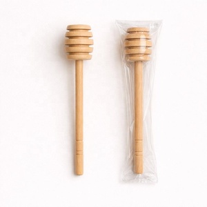 Bâtonnets à miel en bois naturel avec long manche, écologiques, pour le camping, finition polie miroir - Product Image 1