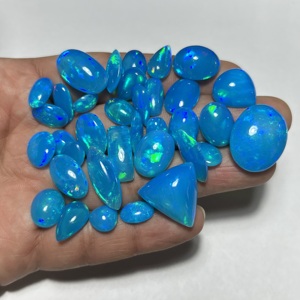 Ópalo Etíope Natural, Color Pryba Azul, con Multiflujo de Fuego Precioso, Cabujón Suelto, Gema, Piedra de Nacimiento de Octubre, Hasnain Gems - Product Image 3