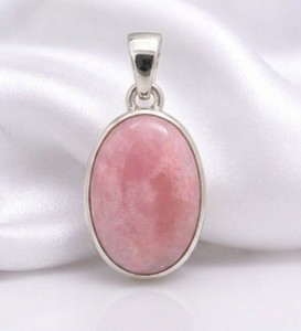 Pendentif en argent opale rose, pierre précieuse ovale, bijoux en argent sterling, pendentif en pierre précieuse fait main, cadeau pour femme - Product Image 1