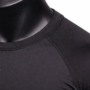 T-shirt de sport décontracté à compression pour hommes, haute qualité, Spandex/Polyester, logo personnalisé, fournisseur OEM, faible MOQ - Product Image 5