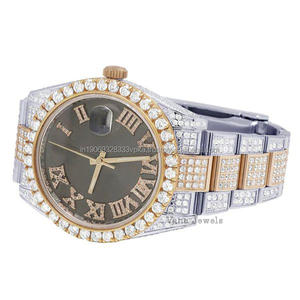 Montre-bracelet automatique élégante en moissanite avec diamant pour hommes, acier inoxydable de haute qualité, analogique, style hip hop antique de 41mm, entièrement glacé - Product Image 2