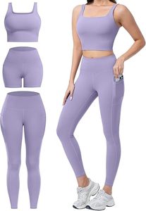 Top Trending Bnice Solid <b>Lace</b> Women's Yoga Leggings 2-Piece Set High Waist Seamed Breathable Spandex/Nylon Butt Lift Fitness - Product Image 2