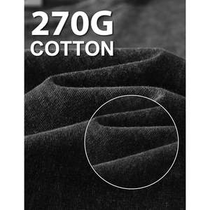 Camisetas de algodón con lavado ácido Vintage para hombre, ropa de calle informal Unisex con estilo, camisetas de gran tamaño para hombre, 300 gramos de peso de tela - Product Image 3