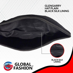 Nuevo Sombrero Escocés Glengarry Negro Liso 100% Lana Pura para Gaita de Fúqueta/Kilt Venta al por Mayor 2026 - Product Image 3