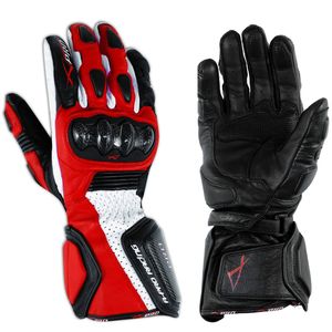 ถุงมือมอเตอร์ไซค์สำหรับผู้ใหญ่ Pro Racing สีแดง ดำ ขาว หนังแท้ ระบายอากาศได้ดี ป้องกันข้อนิ้ว - Product Image 1