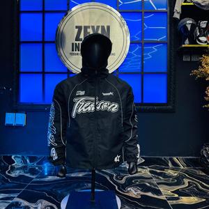 Vestes coupe-vent réfléchissantes de haute qualité pour hommes, manches longues, grandes poches zippées, veste coupe-vent imperméable personnalisée pour hommes - Product Image 2