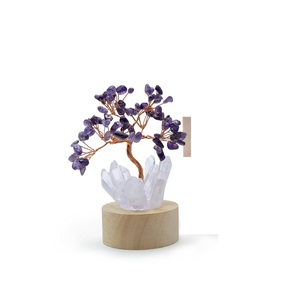 Arbre en cristal de citrine avec base en verre, décoration Diwali pour la maison, richesse, abondance et énergie positive, Feng Shui, bonne chance - Product Image 2