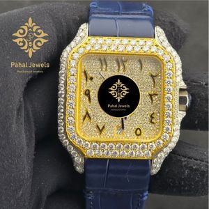 นาฬิกาข้อมือ Pahal Jewels สแตนเลสสตีลทรงเหลี่ยม ประดับเพชร คริสตัลแซฟไฟร์ สายหนัง ระบบอนาล็อก กลไกจักรกล ขนาด 30 มม. - Product Image 1