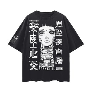 Camiseta de Algodón Grueso con Logotipo Personalizado, Transpirable, Estilo Urbano, Corte Cuadrado, Hombros Caídos, para Hombre - Product Image 2