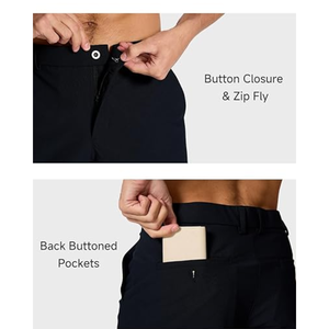 Shorts de golf et de randonnée pour hommes, légers, extensibles, respirants, 100% polyester, décontractés, avec 4 poches - Product Image 5