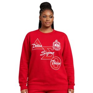 Felpa Rossa Delta Sigma Theta per Donne, Vestibilità Comoda, Tessuto Premium, Abbigliamento Casual per Confraternite Greche - Product Image 1