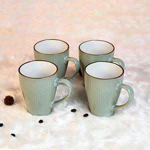 ชุดแก้วกาแฟโนวา นิวโบนไชน่า 4 ใบ ลายดอกไม้น่ารัก เคลือบเอนาเมล สำหรับงานซับลิเมชั่น - Product Image 5
