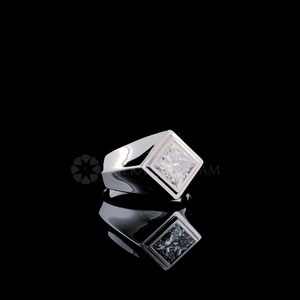 2.50Ct Princess Lab Grown Diamond Anillo para hombre en 10K 14K 18K Oro sólido Boda Aniversario Compromiso Regalo - Product Image 4