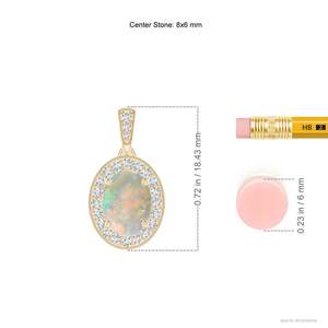 Colgante de Ópalo Etíope Natural de Corte Ovalado Estilo Vintage en Oro de 14K con Halo de Diamantes, Joyería Fina de Alta Calidad con Certificación IGI - Product Image 3