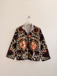 Women's Ethnic Inspired <b>Reversible</b> Suzani Velvet Winter <b>Jacket</b> Unique Handmade Premium Embroidered Outerwear - Product Image 4