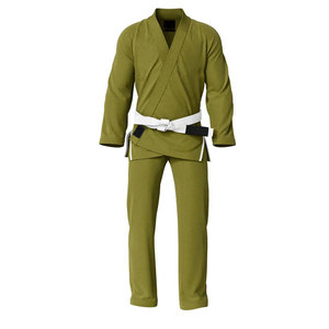 Uniforme de Karate Verde Oliva para Hombre, 100% Algodón, Transpirable, Corte Regular, Ropa de Artes Marciales para Adultos, Uniforme de Entrenamiento de Jiu Jitsu - Product Image 1