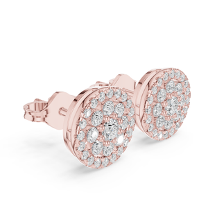 Luxury Flower Stud <b>Earrings</b> Women's 925 <b>Silver</b> 14K/10K Gold Plated Round Moissanite Claw Setting <b>Wedding</b> Jewelry - Product Image 4